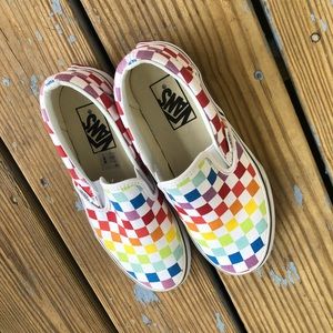 Rainbow Checkered Vans